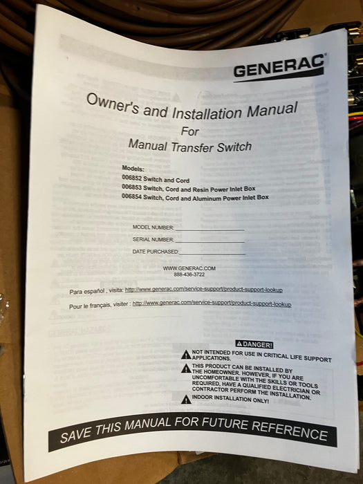 Generac Neutral Terminal to Transfer Switch for a Generac Model 6869 (NEW)