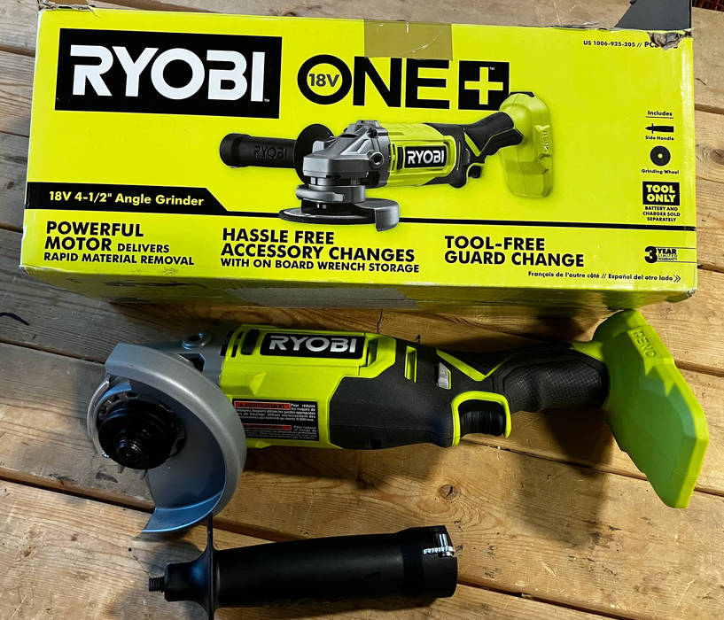 RYOBI 18V ONE+ Lithium-Ion Cordless 4-1/2 -Inch Angle Grinder (Tool-Only)