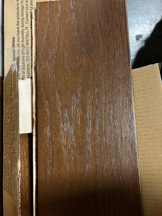 Amber Hickory 12.7mm x 6.5 in. W x Random L Dark Brown Interlocking Engineered Hardwood Flooring (17.05 sq.ft./case) (NEW)