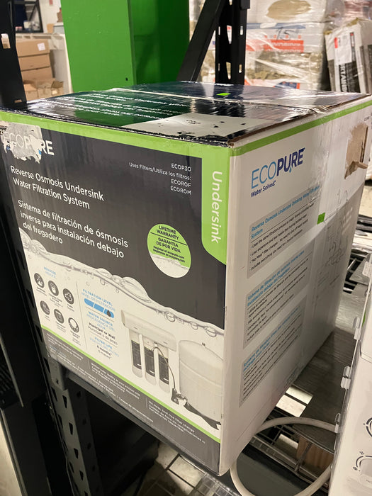 EcoPure Reverse Osmosis Undersink Chlorine, Lead, and Microbe Water Filtration System (New)