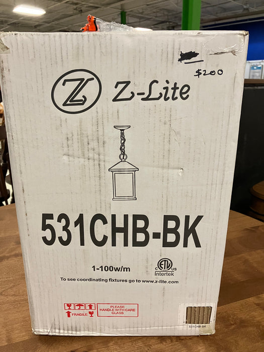 Z-Lite Z-Lite Portland Transitional Black 1 Light 15.25 inch Outdoor Chain Light