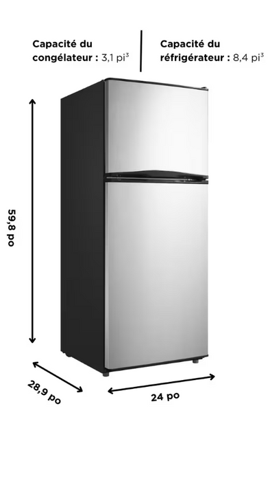 Vissani 24-inch 11.5 cu. ft. Wide Top Freezer Refrigerator in Stainless Steel - ENERGY STAR® (Slightly Used)