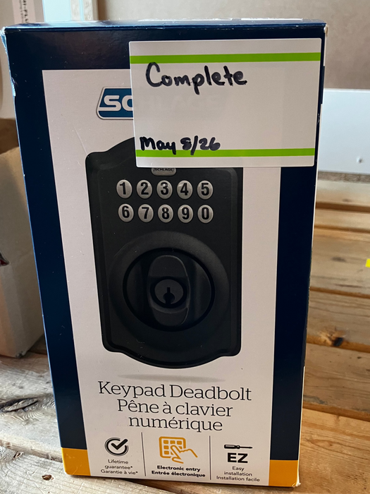 Schlage Camelot Matte Black Electronic Entry Door Keypad Deadbolt Lock Rated AAA (NEW)