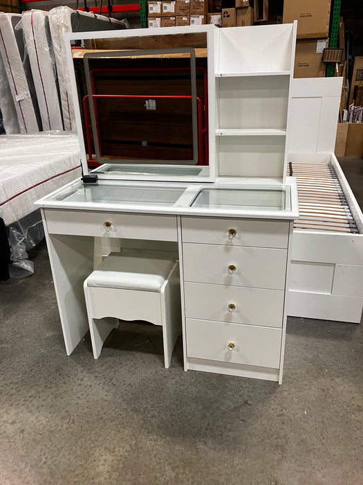 FUFU&GAGA Makeup Vanity Set Dressing Desk with glass (NEW)