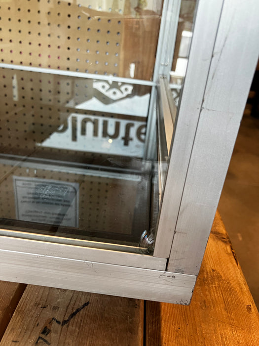 Square Glass Display Case with Lock & Key 26.5”x26.5”x13.5” (USED)