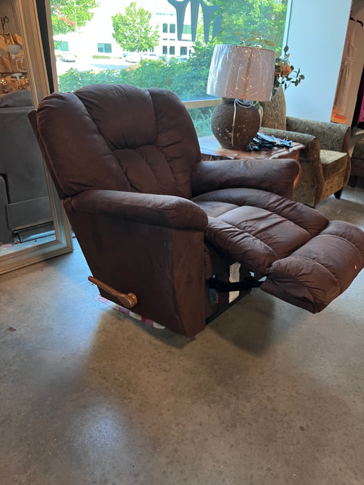 Chocolate Brown Coloured Microsuede Recliner (USED)