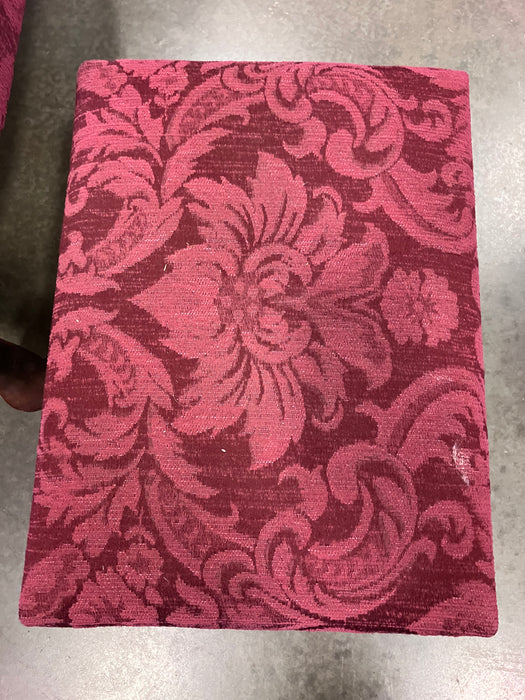 Burgandy Wingback Chair With Stool (USED)
