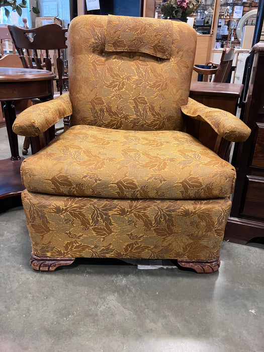 Vintage Style Chair With A Leaf patterned Fabric (USED)