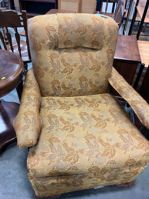 Vintage Style Chair With A Leaf patterned Fabric (USED)