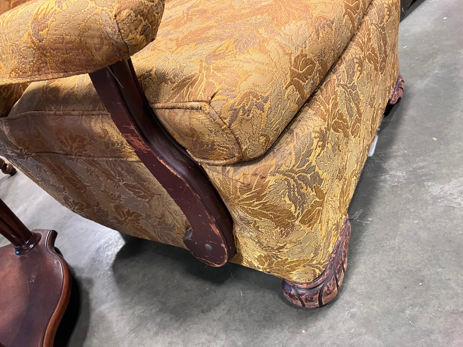 Vintage Style Chair With A Leaf patterned Fabric (USED)