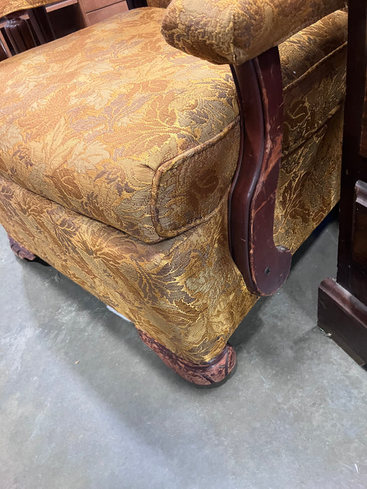 Vintage Style Chair With A Leaf patterned Fabric (USED)