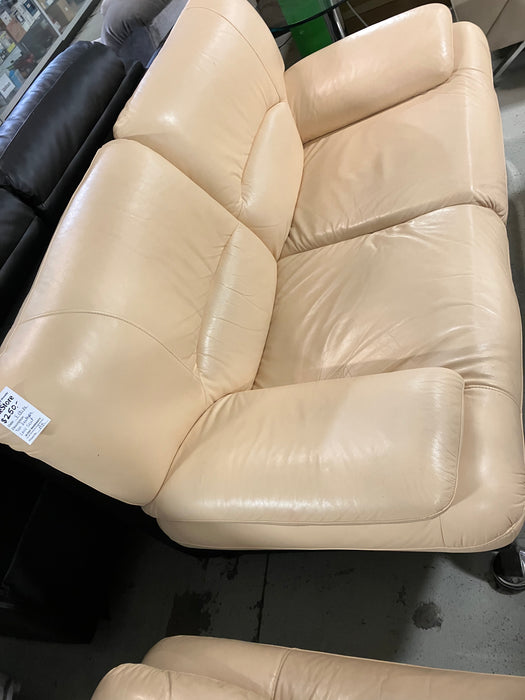 Tan leather Loveseat (used)