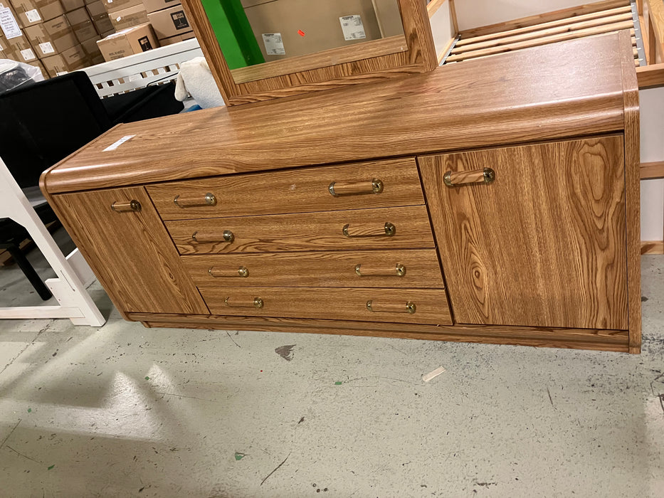 Wooden dresser with mirror (used)