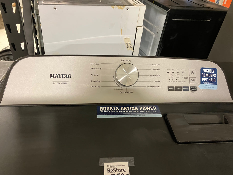Maytag 7.4 cu.ft. Smart Front Load Stackable Electric Dryer with Pet Pro Option in Midnight Steel - ENERGY STAR® (used)