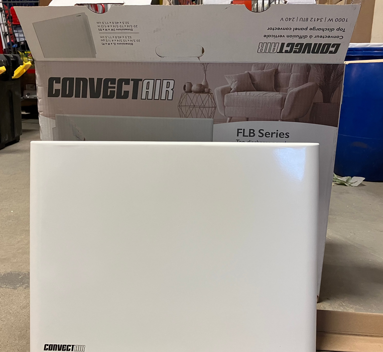 Convectair 20 3/4-inch 1000W 208/240V FLB Panel Convector Electric Wall Heater in White Without Thermostat