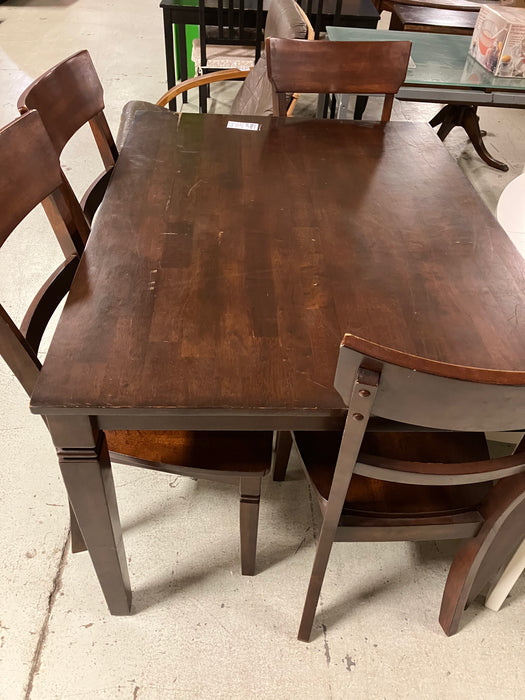 Brown wooden dining set (used)