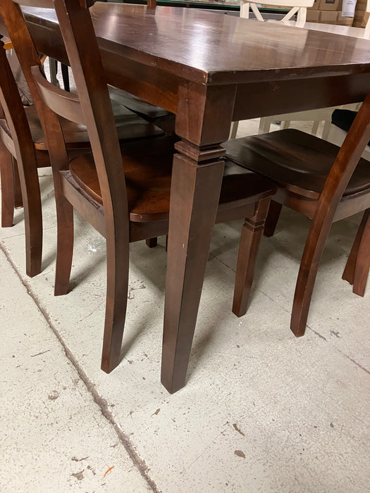 Brown wooden dining set (used)