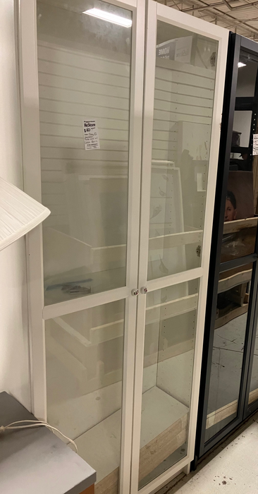White bookcase with glass door (used)