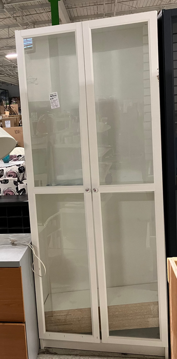 White bookcase with glass door (used)