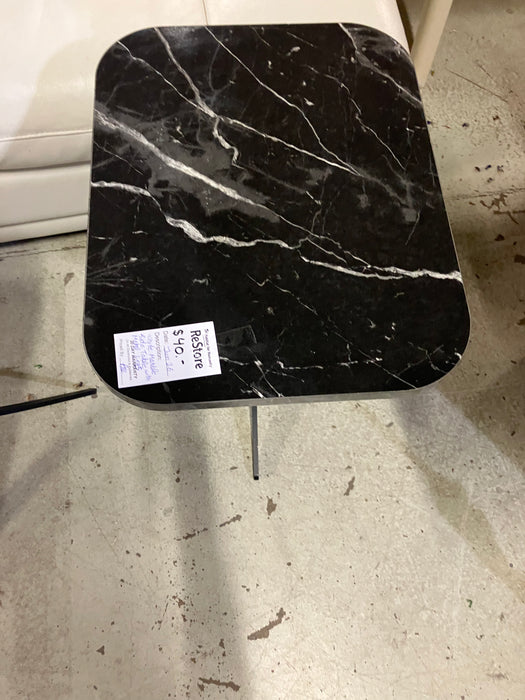 Black marble side table (used)