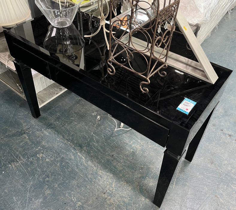 Black Glass Vanity Desk