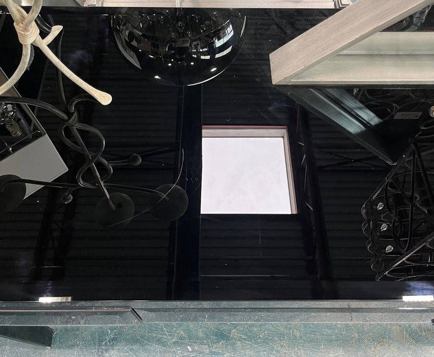 Black Glass Vanity Desk
