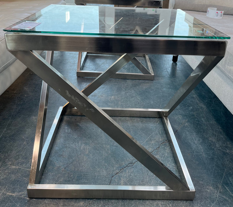 Square Glass End Table