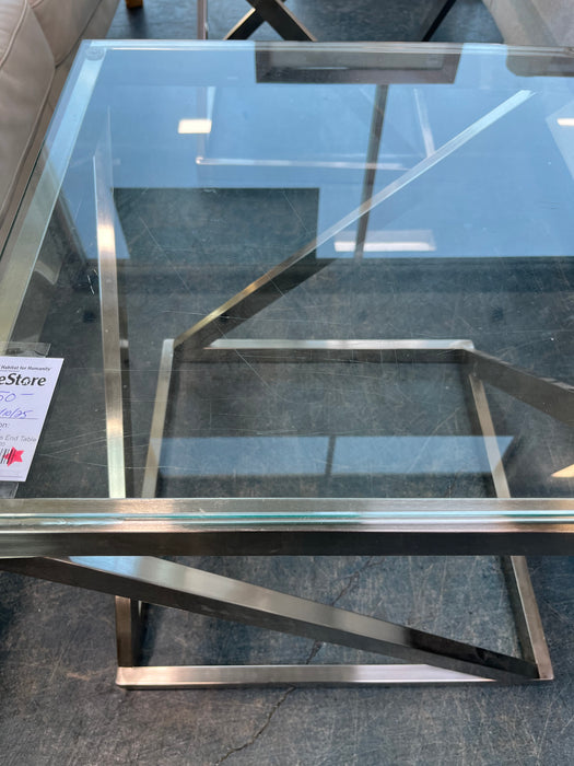 Square Glass End Table