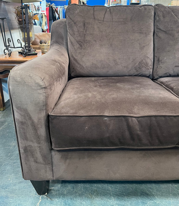 Cozy Brown Soft Fabric Loveseat