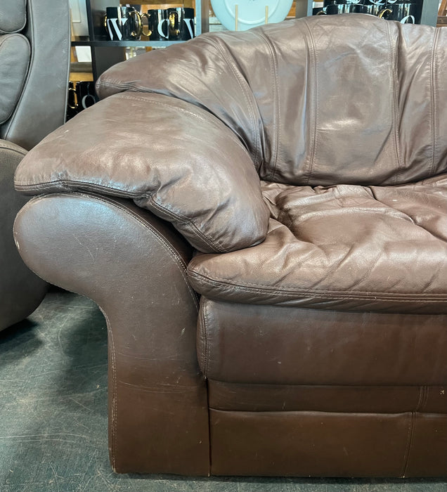 Brown Faux Leather Armchair