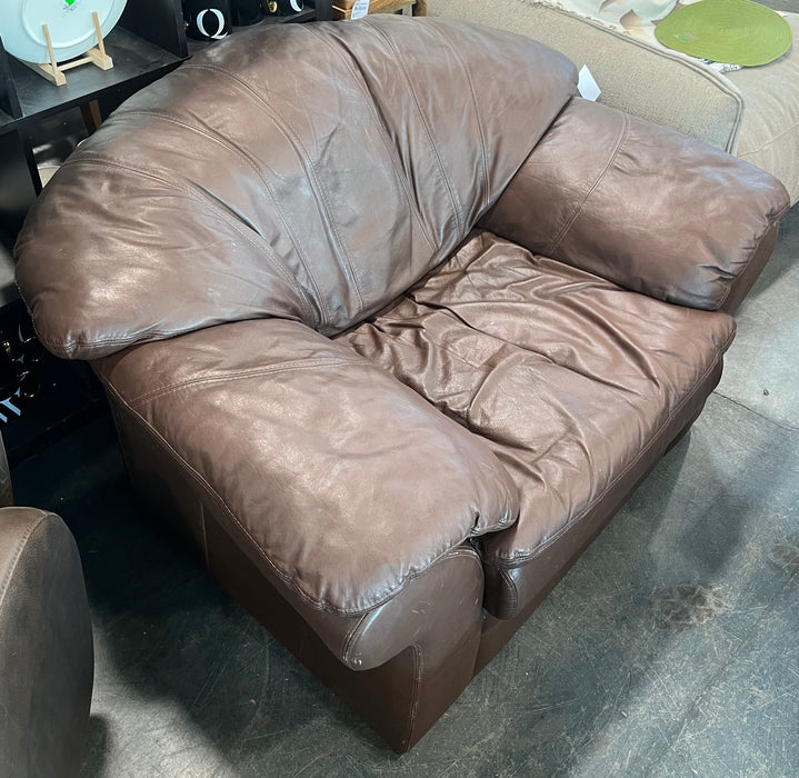 Brown Faux Leather Armchair
