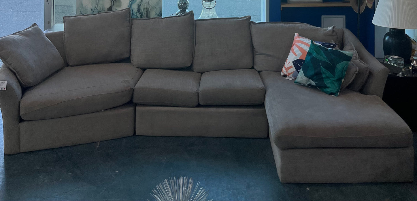 Comfortable 3 Piece Grey Sectional