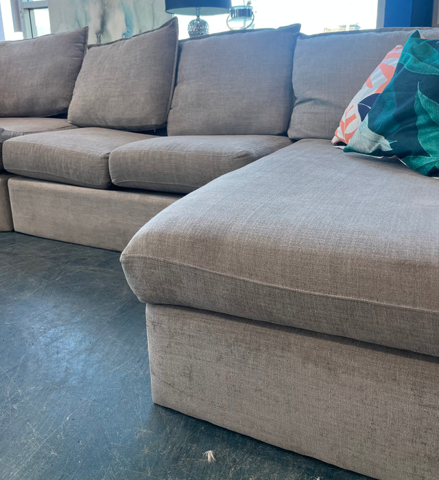 Comfortable 3 Piece Grey Sectional