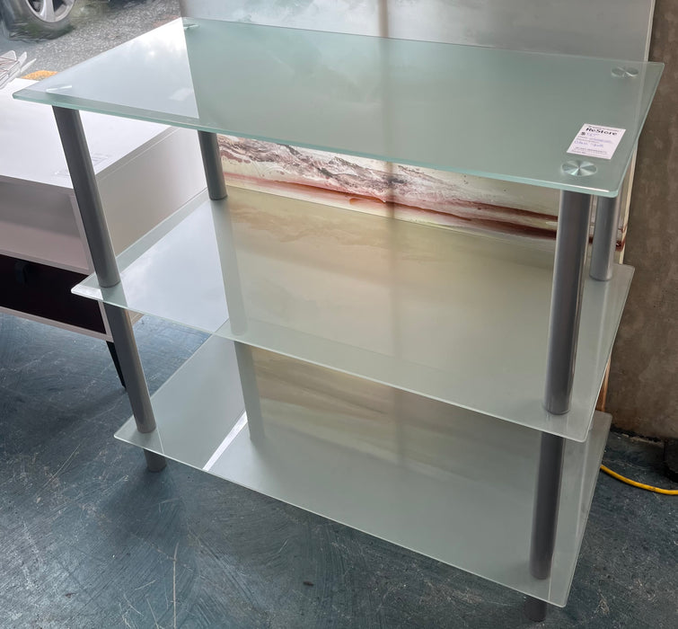 3-Tier Frosted Glass Shelving Unit