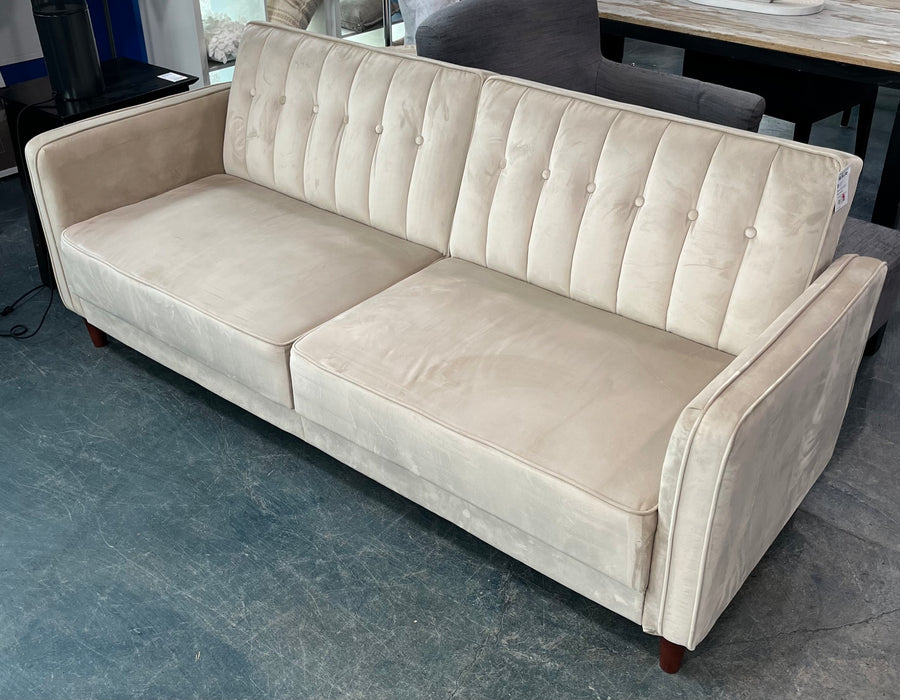 Beige Velvet Futon