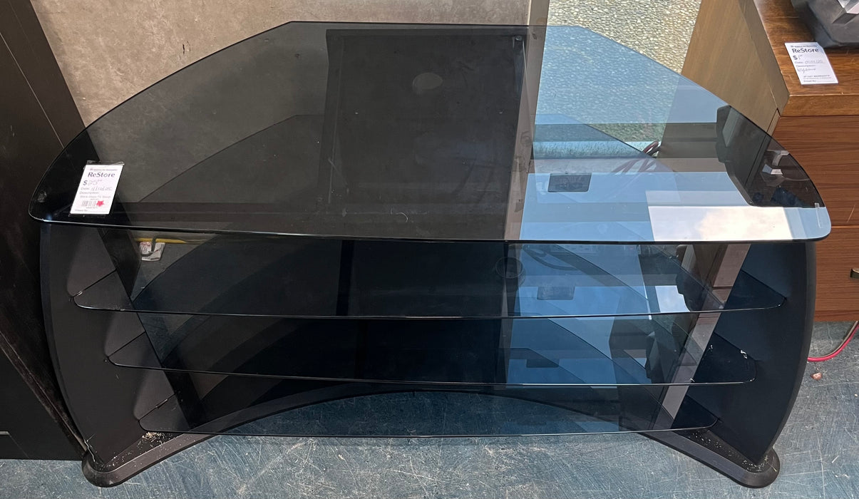 Black Glass TV Stand