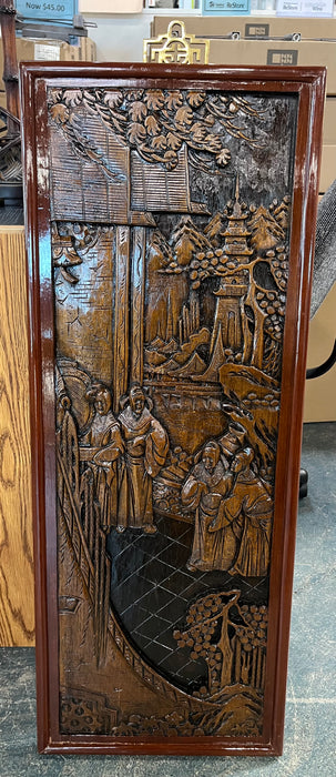 Oriental Wood Carved Artwork (set of two)