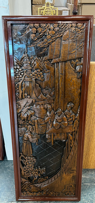 Oriental Wood Carved Artwork (set of two)