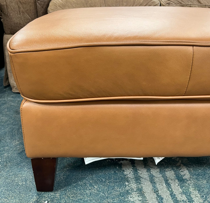 Brown Leather Ottoman (new)