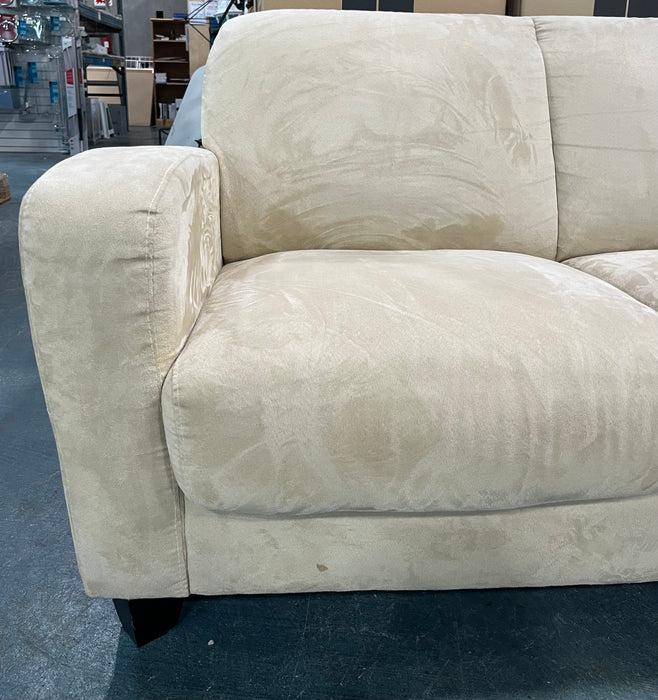 Beige Fabric Loveseat