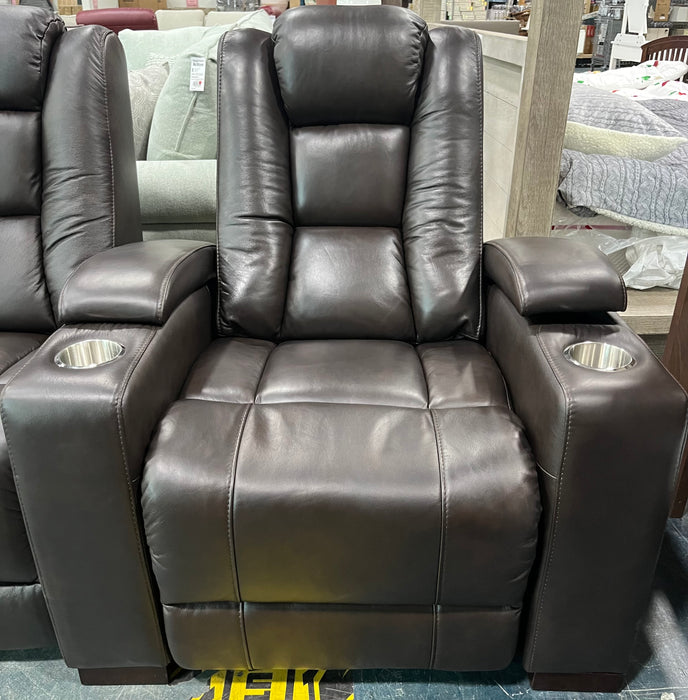 5-Piece Brown Leather Reclining Sectional (new)