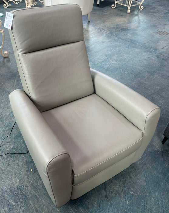 Grey Leather Power Recliner (new)