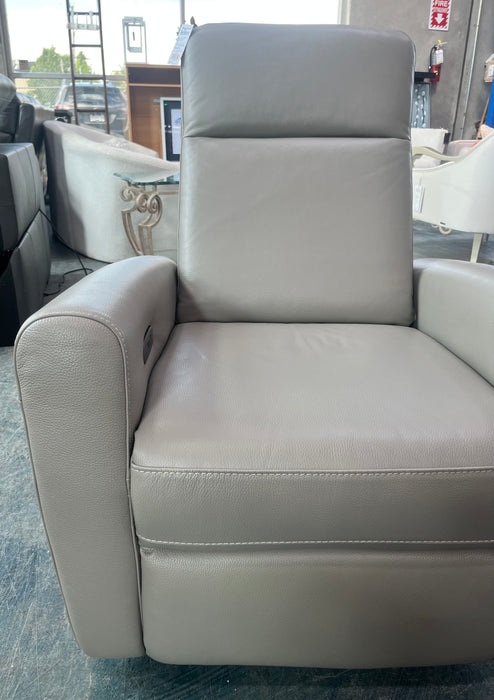 Grey Leather Power Recliner (new)