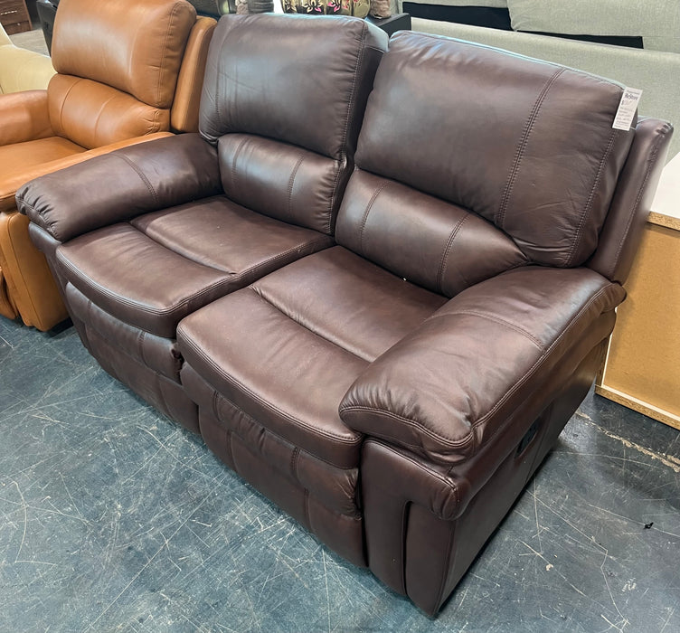 Brown Leather Double Recliner (new)