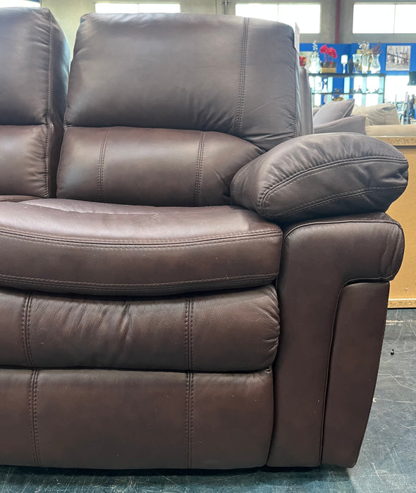Brown Leather Double Recliner (new)