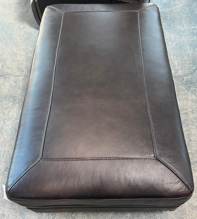 Brown Rectangular Leather Ottoman (new)