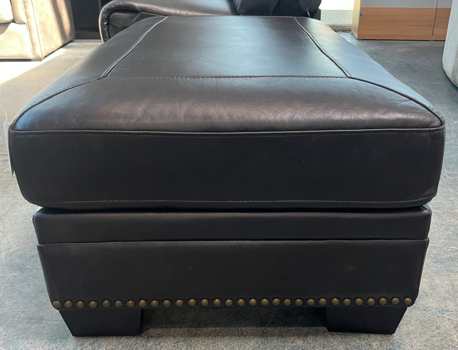 Brown Rectangular Leather Ottoman (new)