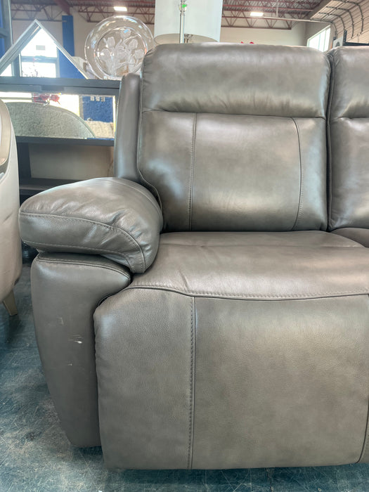 Grey Leather Power Recliner (new)