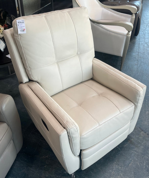 White Leather Swivel Recliner (new)