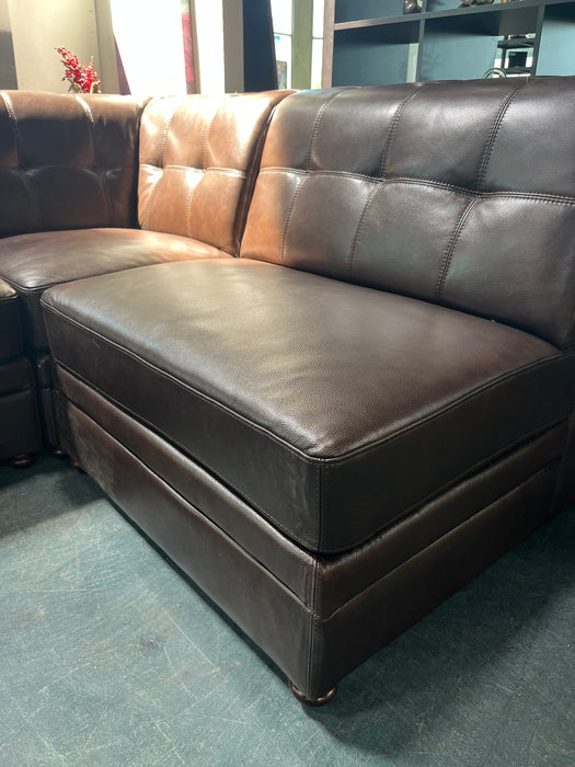 3-Piece Brown Leather Sectional (new)